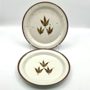 2 Dansk Salad Plates Brown Mist Whisper pattern. Vintage 80s